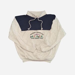Vintage 90s Alaska Yukon Cowlneck Quarter Zip Sweatshirt